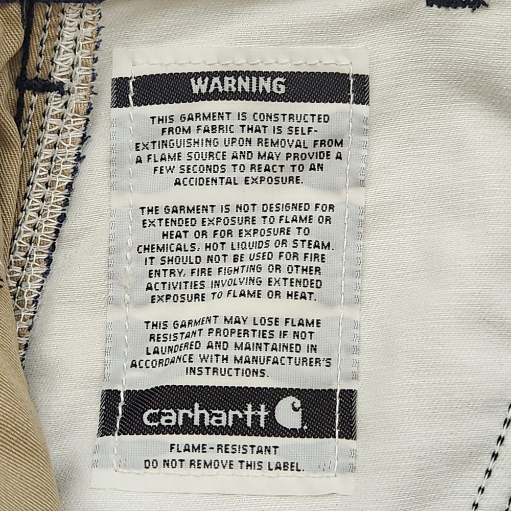 Carhartt FR Canvas Waist Overall Quilt Lined Pant/Jean Navy 38x34 FRB194 HRC 3 - Picture 11 of 14